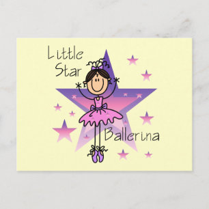 Little Star Ballerina - Brown Hair Postcard