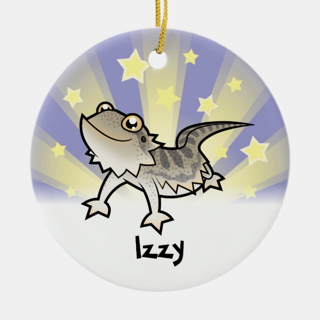 Little Star Bearded Dragon / Rankins Dragon Ceramic Ornament (Front)