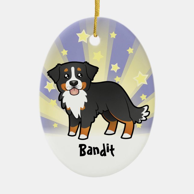 Little Star Bernese Mountain Dog Ceramic Ornament (Front)