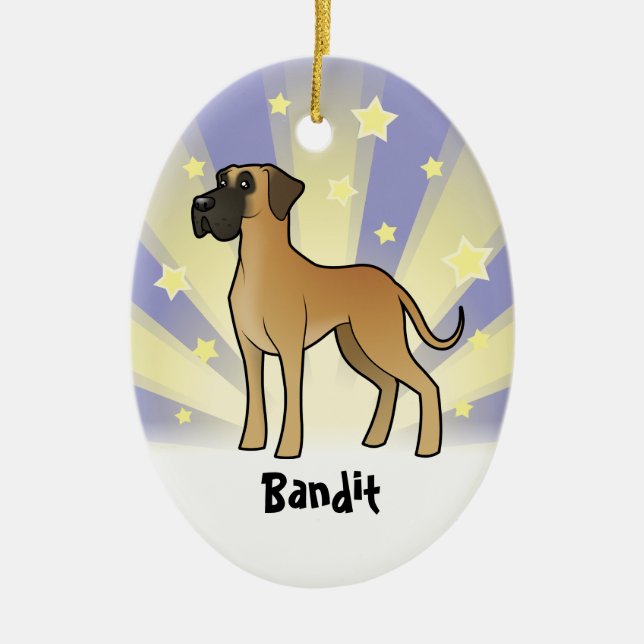 Little Star Great Dane Ceramic Ornament (Front)