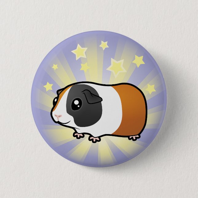 Little Star Guinea Pig (smooth hair) 2 Inch Round Button (Front)