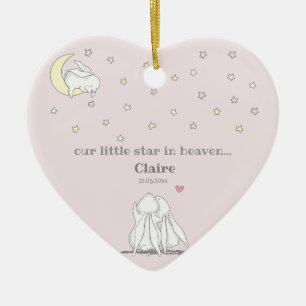 Little Star in Heaven Loss of Child Memorial Ceramic Ornament