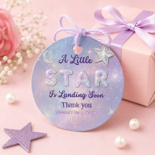Little Star Is Landing Soon Celestial Baby Shower Favour Tags