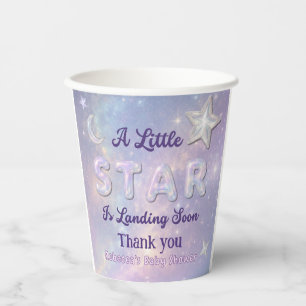 Little Star Is Landing Soon Celestial Baby Shower Paper Cups