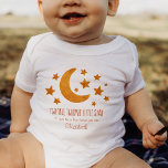 Little Star Name Moon & Star Watercolor Whimsical  Baby Bodysuit<br><div class="desc">Gender Neutral watercolor whimsical moon and stars painted twinkle little star personalized baby bodysuit. Customizable!</div>
