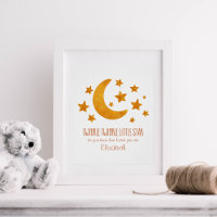 Little Star Name Moon & Star Watercolor Whimsical 