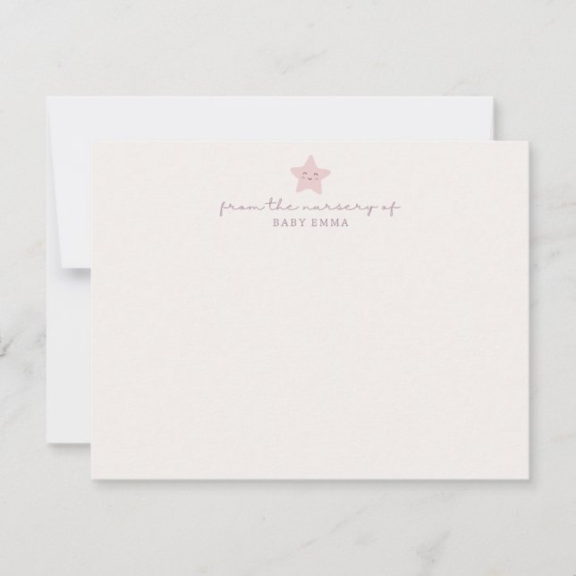 Little Star Nursery Stationery Note Card (Front)