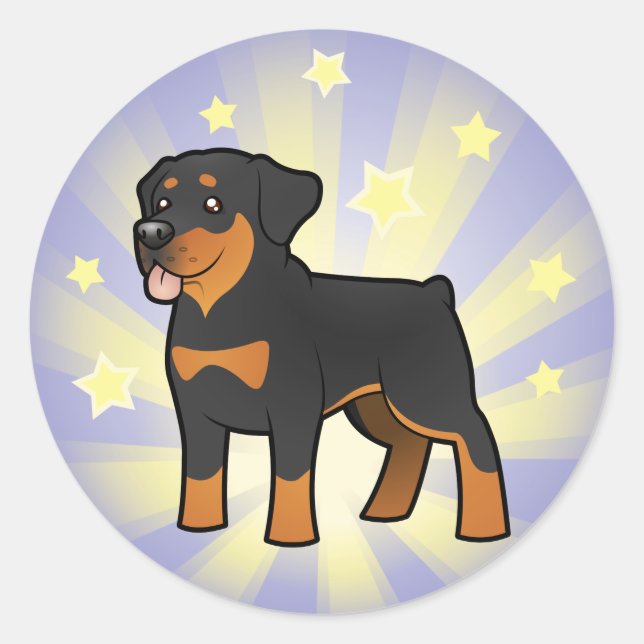 Little Star Rottweiler Classic Round Sticker (Front)