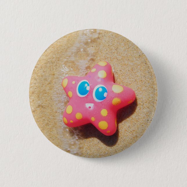 Little Starfish 2 Inch Round Button (Front)