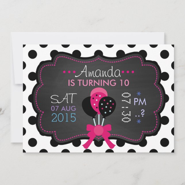 Little Starlet Chalkboard Invitation (Front)