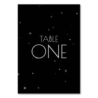 Little Stars Black Minimalist Table Number