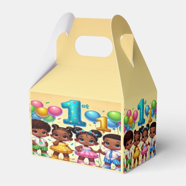 Little Stars First Birthday Bash Favor Box (Front Side)