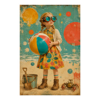 Little Steampunk at the Beach Poster