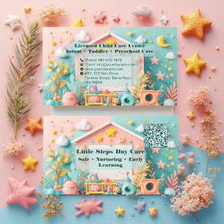 Little Steps Day Care Small Business QR Code Card