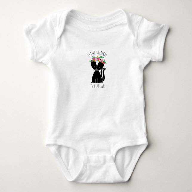 Little Stinker Personalized Baby Skunk Bodysuit (Front)