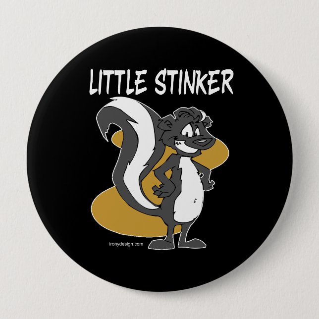 Little Stinker Skunk 4 Inch Round Button (Front)