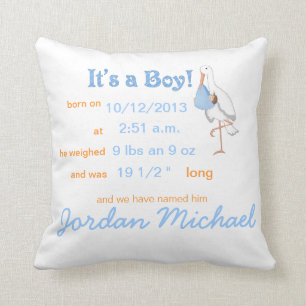 Little Stork: It's a Boy! Keepsake Pillow