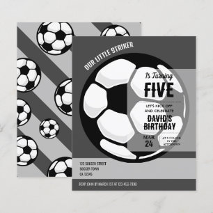 Little Striker Soccer Budget Birthday Invitation