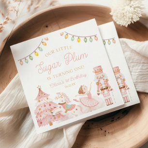 Little Sugar Plum Nutcracker 1st Birthday Party Napkin