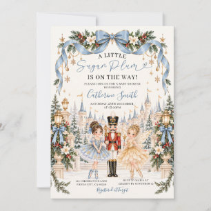 Little Sugar Plum Nutcracker Christmas Baby Shower Invitation