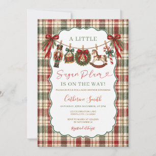 Little Sugar Plum Nutcracker Christmas Baby Shower Invitation