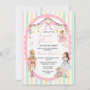 Little Sugar Plum Pastel Nutcracker Baby Shower Invitation