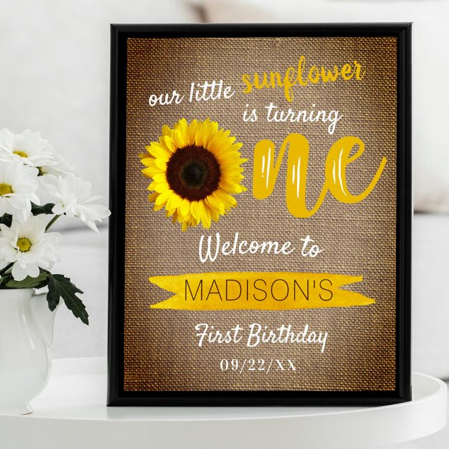 Little Sunflower 1ère Affiche de bienvenue d'anniv (Créateur téléchargé)
