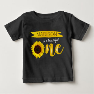 Little Sunflower 1st Birthday Baby T-Shirt