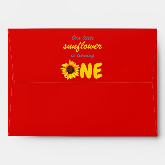 Little Sunflower 1st Birthday Envelope (Back (Top Flap))