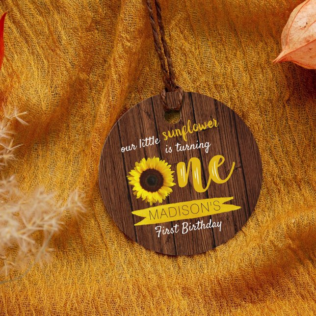 Little Sunflower 1st Birthday Favour Tags (Creator Uploaded)