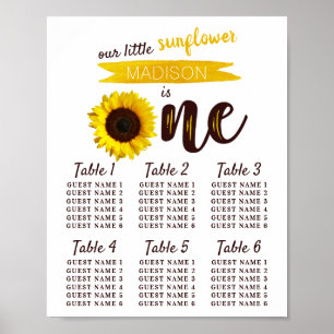 Little Sunflower 1st Birthday Seating Chart