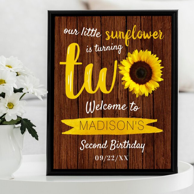 Little Sunflower 2e Affiche de bienvenue d'anniver (Créateur téléchargé)