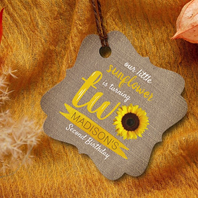 Little Sunflower 2nd Birthday Favour Tags (Creator Uploaded)