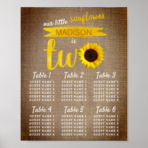 Little Sunflower 2nd Birthday Seating Chart