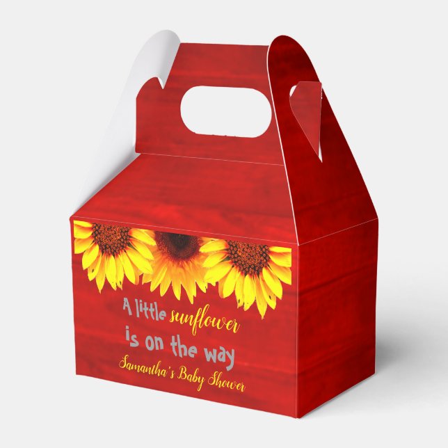 Little Sunflower Baby Shower Favor Box (Front Side)