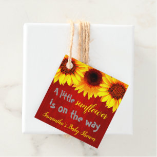 Little Sunflower Baby Shower Favour Tags