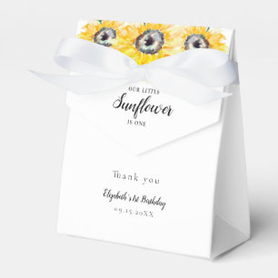 Little Sunflower Birthday One First Elegant Yellow Favor Box