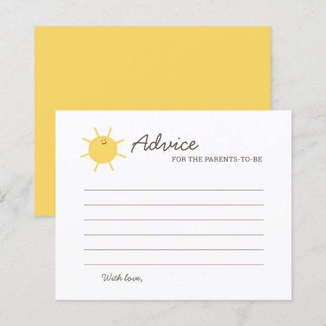 Little Sunshine Baby Advice For The Parents To Be (Front/Back)