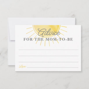 Little Sunshine Baby Shower Advice for Mom Card