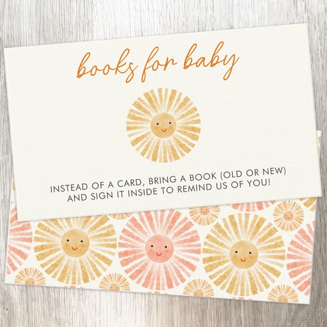 Little Sunshine Baby Shower Book Request Enclosure Card (Little Sunshine books for baby baby shower enclosure card with custom text)