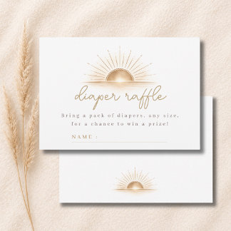  Little Sunshine Baby Shower Diaper Raffle Card