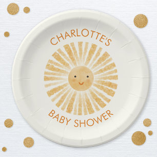 Little Sunshine Baby Shower Personalized Paper Plate