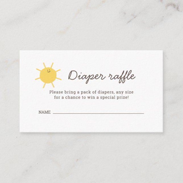 Little Sunshine Diaper Raffle Tickets Enclosure Ca (Front)