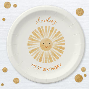 Little Sunshine First Birthday Personalized Paper Plate