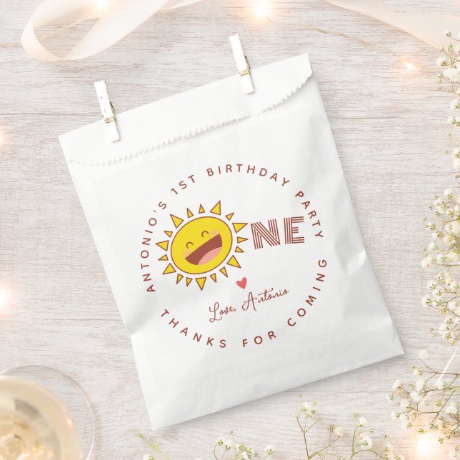 Little Sunshine First Birthday Thanks For Coming Favour Bag (Clipped)