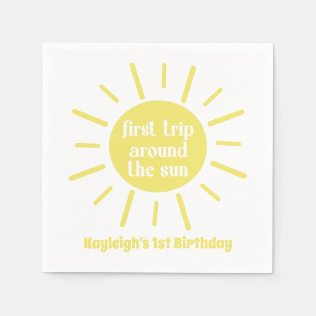 Little Sunshine First Trip Around The Sun Napkin (Front)