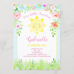 Little Sunshine Invitation, Sunshine Party Invite