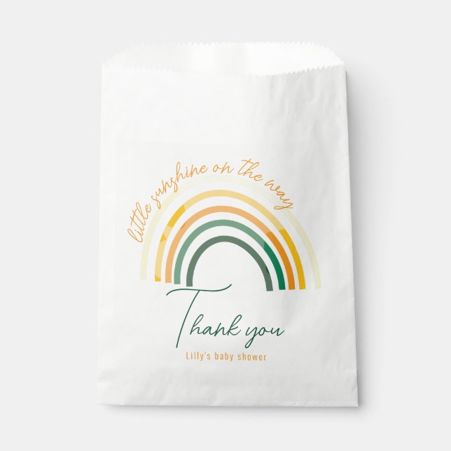 Little sunshine on the way baby shower favour bag (Front)