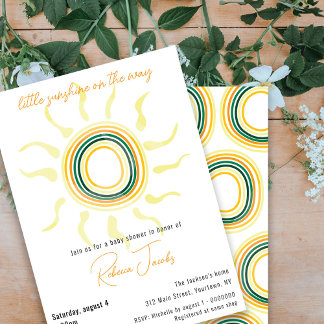 Little sunshine on the way Baby Shower Invitation