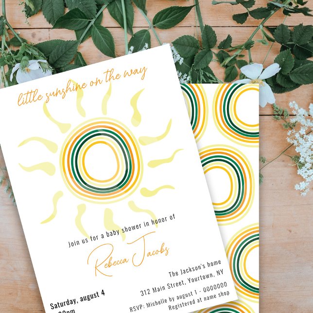Little sunshine on the way Baby Shower Invitation (Creator Uploaded)
